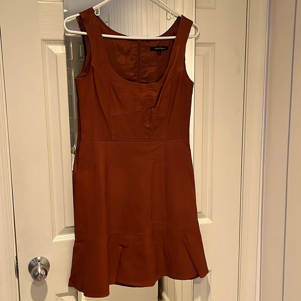Nanette Lepore 100% leather brown dress